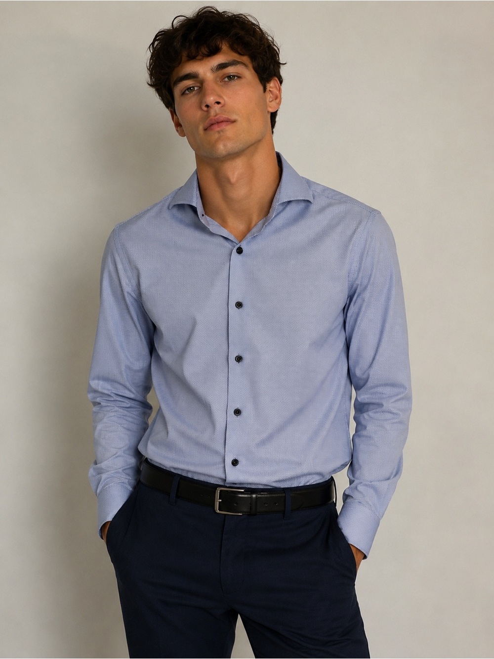 David Donahue Light‎ Blue Men’s Dress Shirt